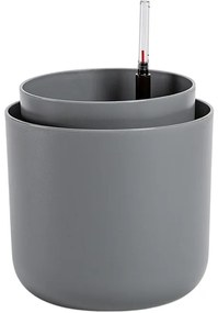 Plastia Tolita önöntöző virágtartó, szürke, átmérő: 19 cm, 19 cm átmérőjű