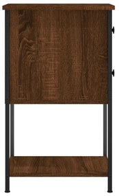 2 db barna tölgyszínű szerelt fa éjjeliszekrény 32x42x70 cm