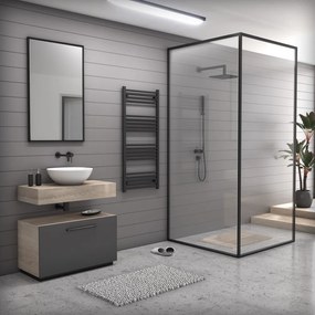 Fekete 600x1300mm törölközőszárítós fürdőszobai radiátor Welland Lux | Készletről | Gyors kiszállítással