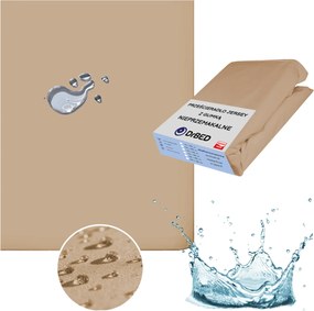 Jersey gumis lepedő 160 x 200 cm Vízhatlan Vízálló Bézs