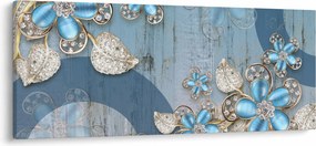 Kép - kék virágok (120x50 cm)