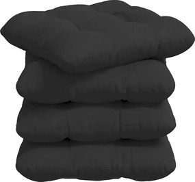 vidaXL Ülőpárnák 4 pcs Fekete 45 x 45 cm Mikroszálas Szövet
