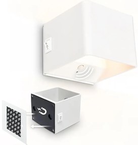 Briloner 3879016 - LED újratölthető fali lámpa érzékelővel BORRA LED/1,5W/5V 3600 mAh fehér