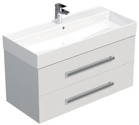 SAT Cube Way Fürdőszobaszekrény mosdóval 100x53x46 cm fehér fényes CUBE461002BISAT