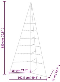 fekete fém karácsonyfa dekorációhoz 180 cm
