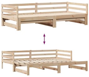 kihúzható heverő fiókokkal matrac nélkül 80 x 200 cm