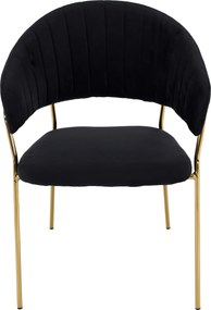 Design étkezőszék, fekete Velvet szövet/gold króm arany, DASMIN TYP 1