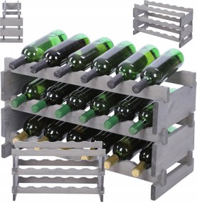 Bortartó állvány moduláris palacktartó állvány 3x6 építs, mint az építőkockák Eco impregnáló