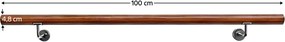 Fogantyú/korlát, tömör fa, barna, 100 cm, MANEL TYP 1
