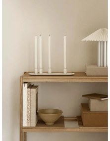 Fehér-ezüstszínű dimmelhető asztali lámpa textil búrával (magasság 36 cm) Taite – Blomus