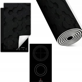 Indukciós Védőszőnyeg Konyhapult 30x52 fekete 3d
