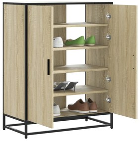 sonoma tölgy színű szerelt fa és fém cipőszekrény 75x38x97,5 cm