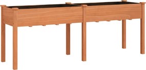 vidaXL barna tömör fenyőfa kerti ültetőláda béléssel 203x53x76 cm