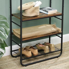 Előszobafal TAYLOR cipőtartóval 181x58 cm, rusztikus barna