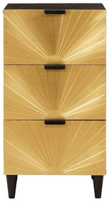 Széf fiókkal Fekete és Arany 40 x 33 x 75 cm tömör mangófa