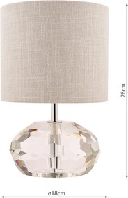 LAURA ASHLEY 3754722-Q IVY Kristály Asztali lámpa Csiszolt króm, Szürke E14 IP20