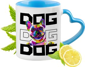 Kutya Bögre Kék Szív Alakú Füllel Ajándék