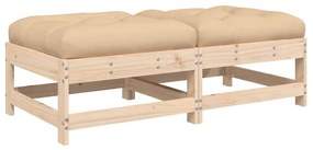 vidaXL 2 db tömör fenyőfa kerti lábzsámoly párnával