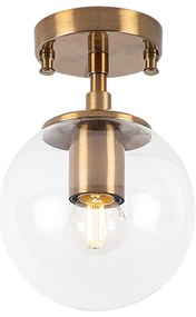 Bronzszínű mennyezeti lámpa üveg búrával ø 15 cm Atmaca – Opviq lights