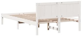 Ágykeret Fehér 120 x 190 cm Tömör fenyőfa