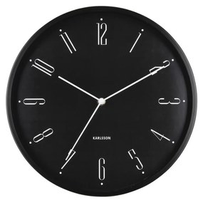 Karlsson 5988BK dizájner falióra, fekete, átmérő30 cm