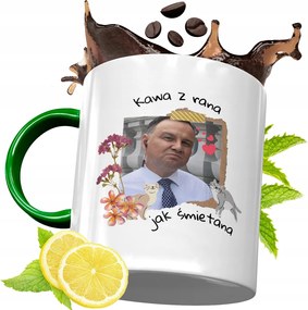 Zöld Bögre Andrzej Duda Elnök Ajándék Nyomtatott Fotóval