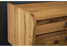 Fiókos tölgyfa pad, szürke ülőrésszel Retro - The Beds