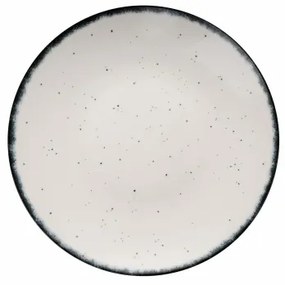 24 darabos étkészlet, fehér/fekete, porcelán