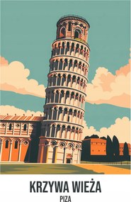 Poszter 40x60cm Görbe torony