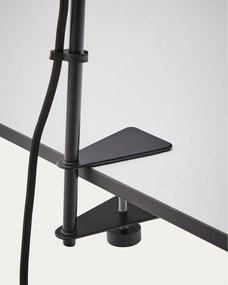 Fekete fém asztali lámpa csiptetővel (magasság 51 cm) Jula – Kave Home