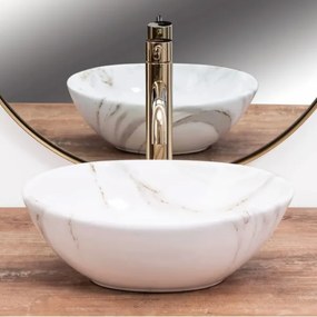 REA-U8014 - SOFIA MINI ráültethető mosdó 27x34 cm kerámia/márvány dekor