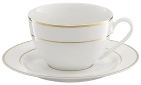 Aura Gold 12 darabos Kávés/teáskészlet, Ambition, porcelán, 200 ml, fehér