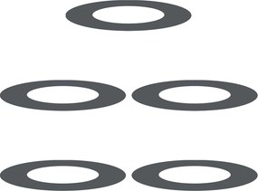 vidaXL Alkalmas lapos fa gyűrűkhez 5 pcs Antracit Ø40 / 70 cm Acél