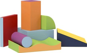 HOMCOM 7 darabos Habépítő Blokkok Gyermek Softépítő Blokkok Játék & Mászó Blokkok Szett Babáknak és Kisgyermekeknek | Aosom