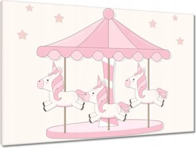 Vászonkép 90x60 Rózsaszín unikornisok a körhintán