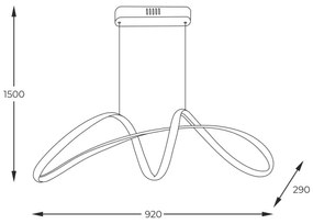 Zuma Line 20026P-GD - LED Csillár zsinóron FERMI LED/50W/230V 3000/4000/6000K