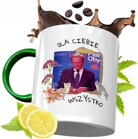 Donald Tusk Zöld Bögre Ajándék Nyomtatott Fotóval