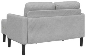 felhőszürke anyagból 2 üléses kanapé L-alakú kanapéval 125 cm