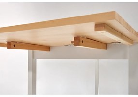 Brisbane bővíthető borovi fenyő étkezőasztal fehér konstrukcióval, 120 (200) x 70 cm - Bonami Essentials