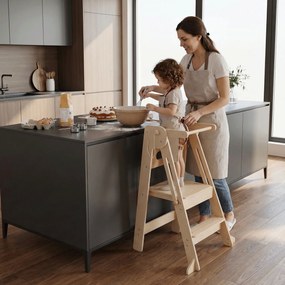 Montessori összecsukható tanulótorony, természetes, URIAN