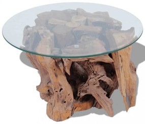 tömör tíkfa uszadék dohányzóasztal 60 cm