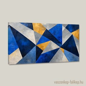 Kék Geometria vászonkép – prémium falikép 40x23 cm