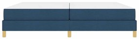 Boxrugós ágy Kék és Barna 200 x 200 cm Textil és mérnöki fa