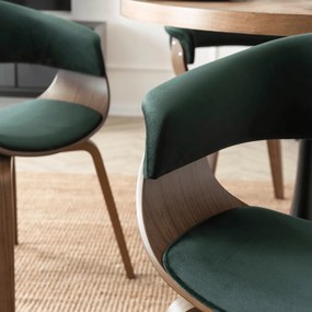 GARY szék, velúr, zöld/dió