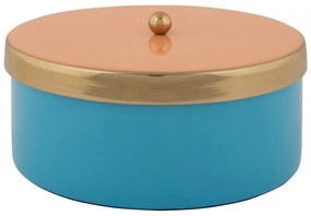 Kék dekoratív fém tárolódoboz ø 16x6 cm Double Funky – PT LIVING