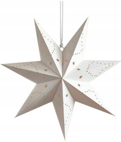 Karácsonyi papír csillag hétszögű STARLET 35 cm, fehér