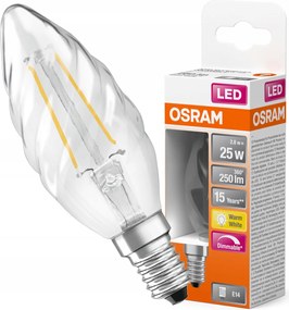Led izzó BW35 Toboz E14 2.8W 25W 2700K Meleg fényerőszabályozható Filament