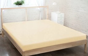 Gumis jersey lepedő 180x200 világos bézs