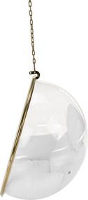 Függő fotel, átlátszó/arany/fehér, BUBBLE NEW TYP 1