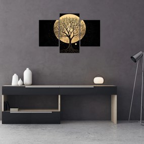 Kép – Fa arany teliholdban I. (90x60 cm)